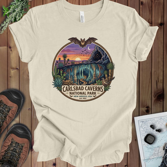 Carlsbad Caverns National Park Emblem Kids Graphic T-Shirt in Natural
