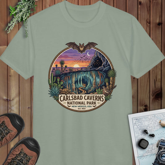 Carlsbad Caverns National Park Emblem Performance T-Shirt in Sage