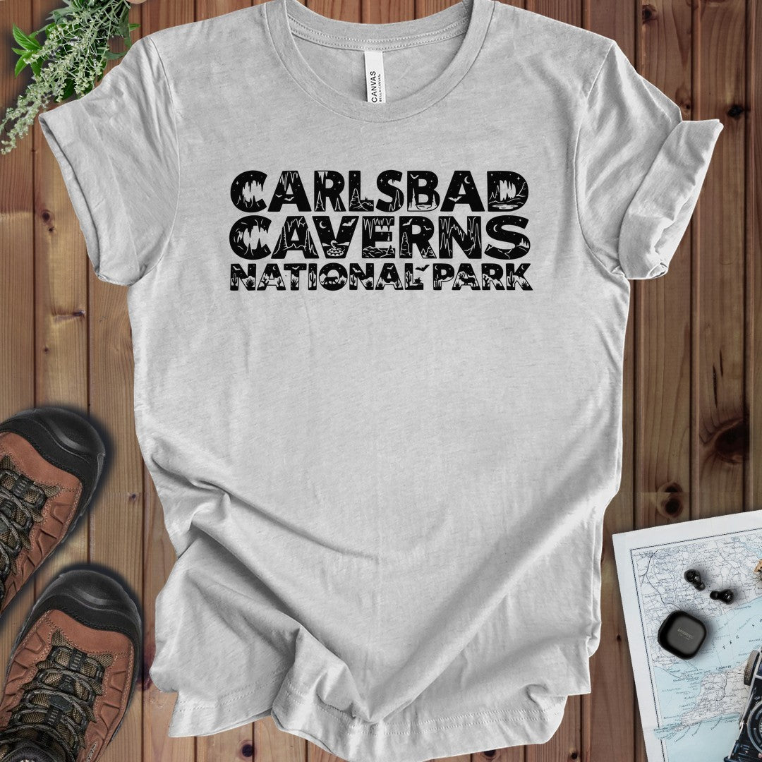 Carlsbad Caverns National Park Graphic Typography Kids Graphic T-Shirt in Athletic Heather