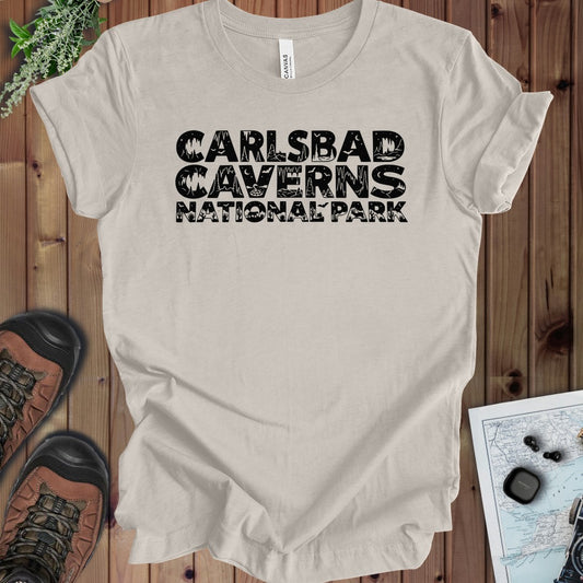 Carlsbad Caverns National Park Graphic Typography Kids Graphic T-Shirt in Heather Dust