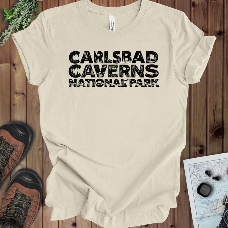 Carlsbad Caverns National Park Graphic Typography Kids Graphic T-Shirt in Natural