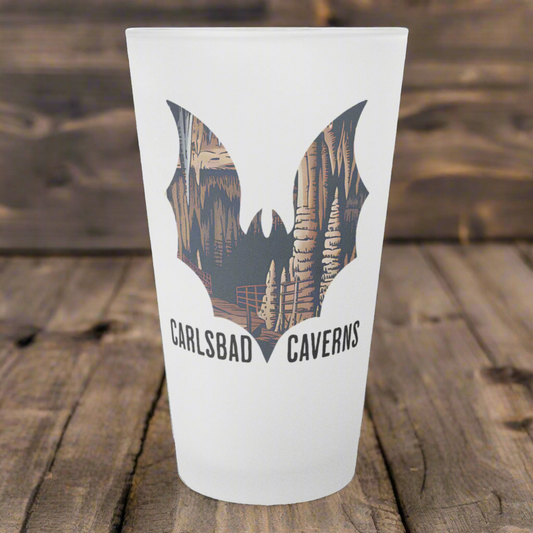 Carlsbad Caverns National Park Bat Frosted Mug pint glass teelaunch Default Title