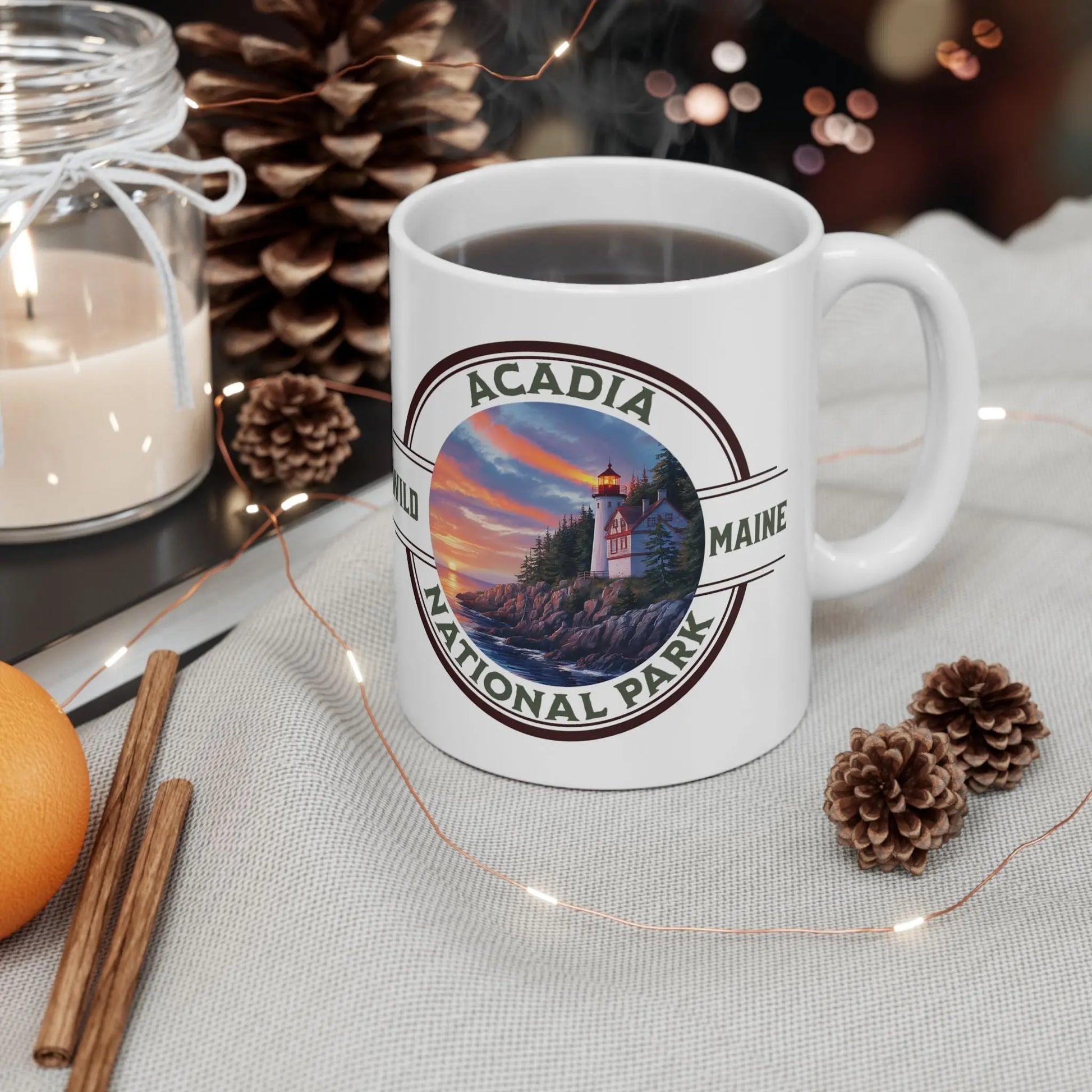 Acadia National Park Accent Mug (2 Sizes, 5 Colors) Mug teelaunch