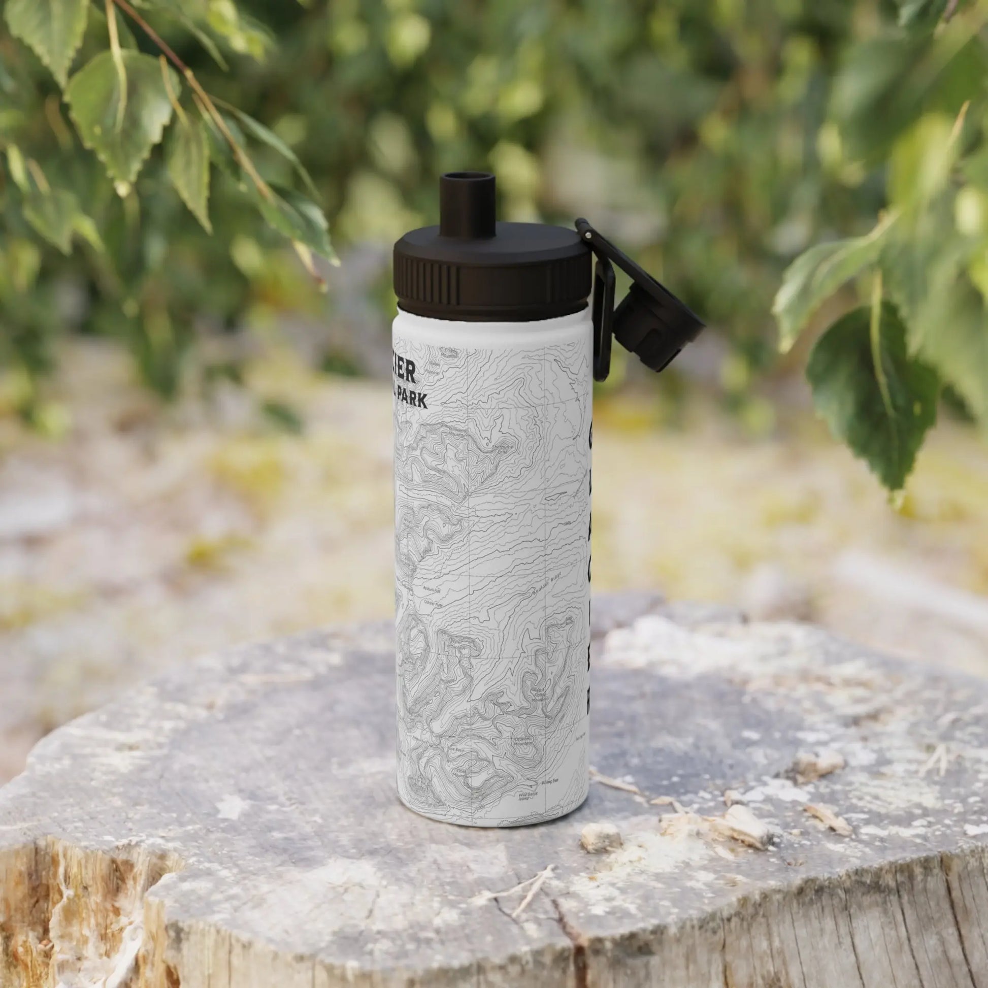 Glacier National Park Stainless Steel Water Bottle (3 Lids, 3 Sizes) water bottle Printify