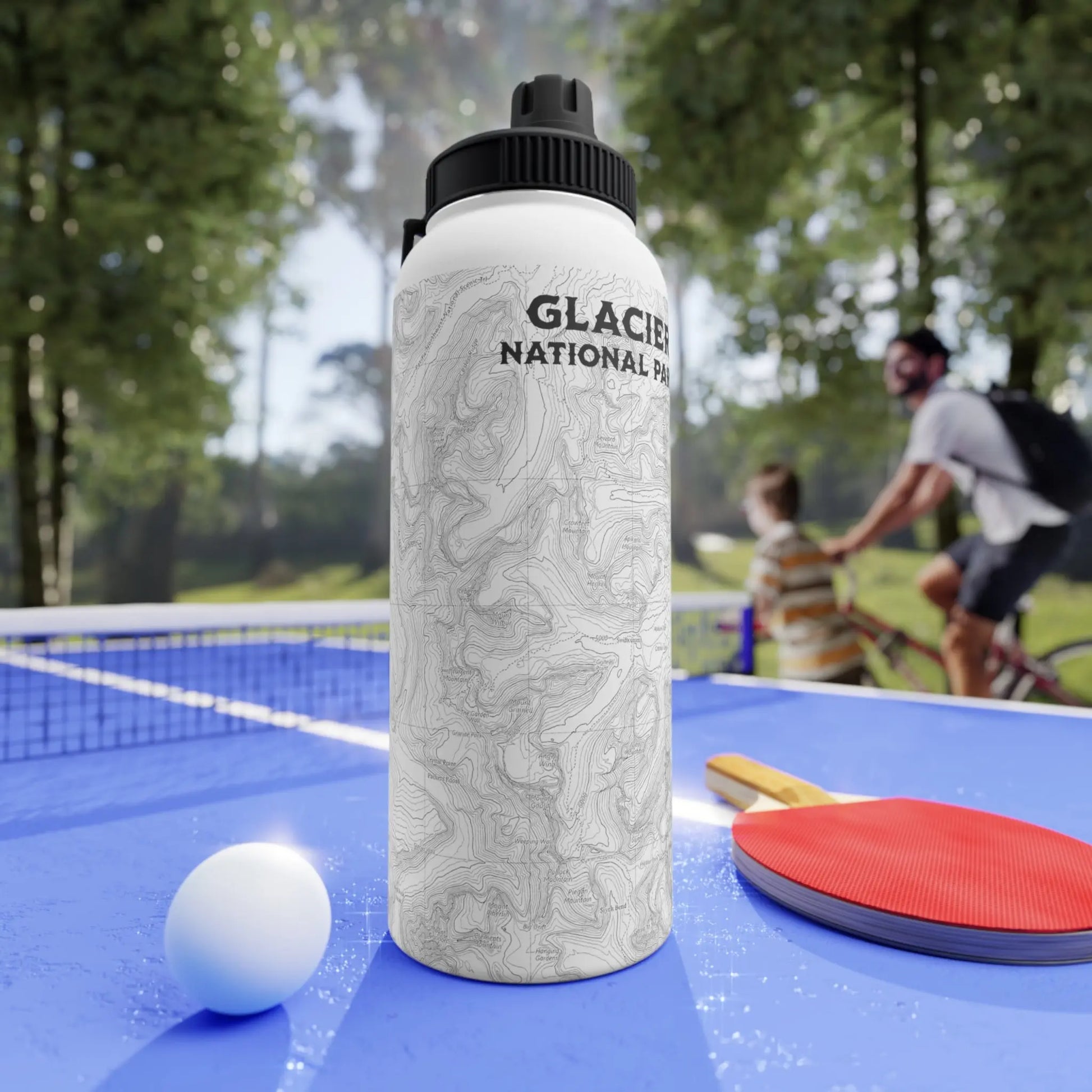 Glacier National Park Stainless Steel Water Bottle (3 Lids, 3 Sizes) water bottle Printify