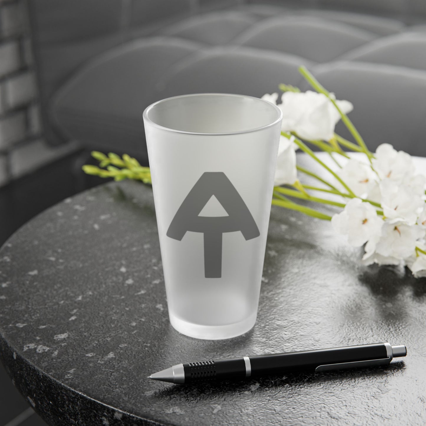 Appalachian Trail AT Arrow Frosted Pint Glass Frosted pint teelaunch