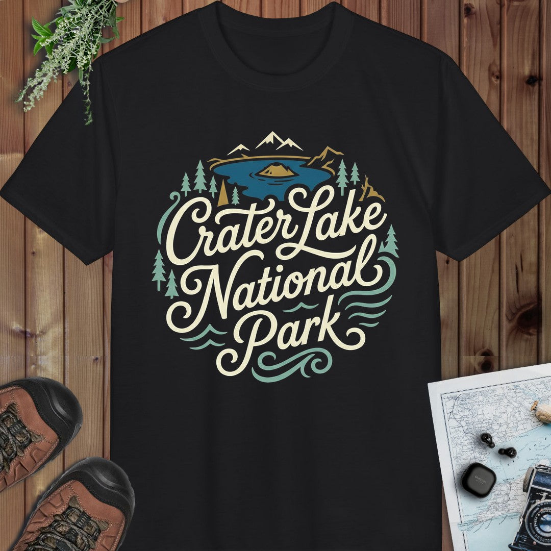 Crater Lake National Park Performance T-Shirt in Black
