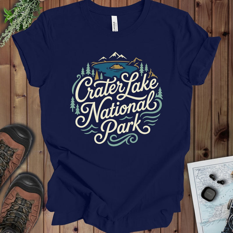 Crater Lake National Park Kids Graphic T-Shirt in Navy