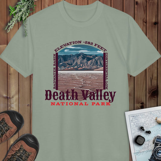 Death Valley National Park Badwater Basin Performance T-Shirt in Sage