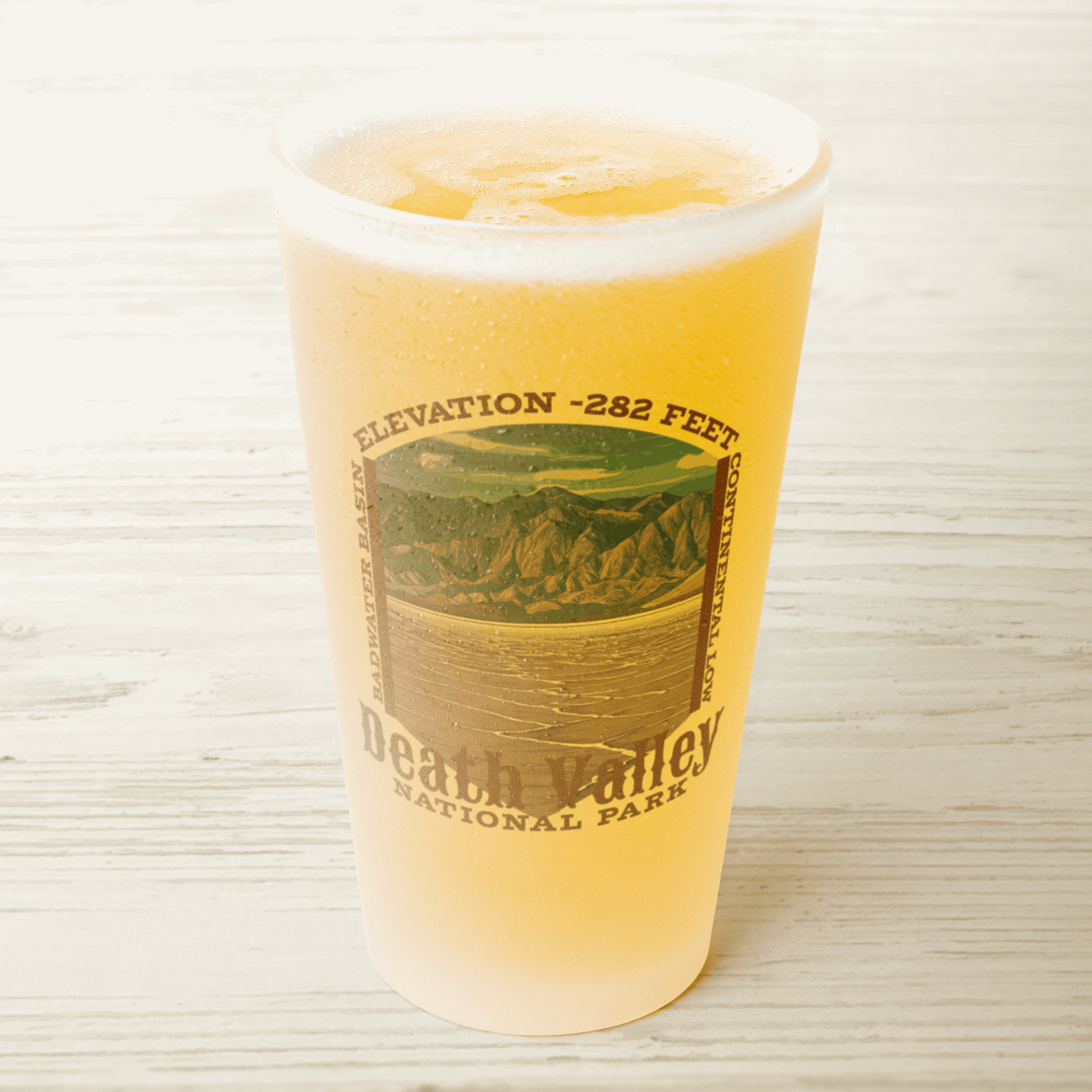 Death Valley Badwater Basin Frosted Pint Glass Frosted teelaunch