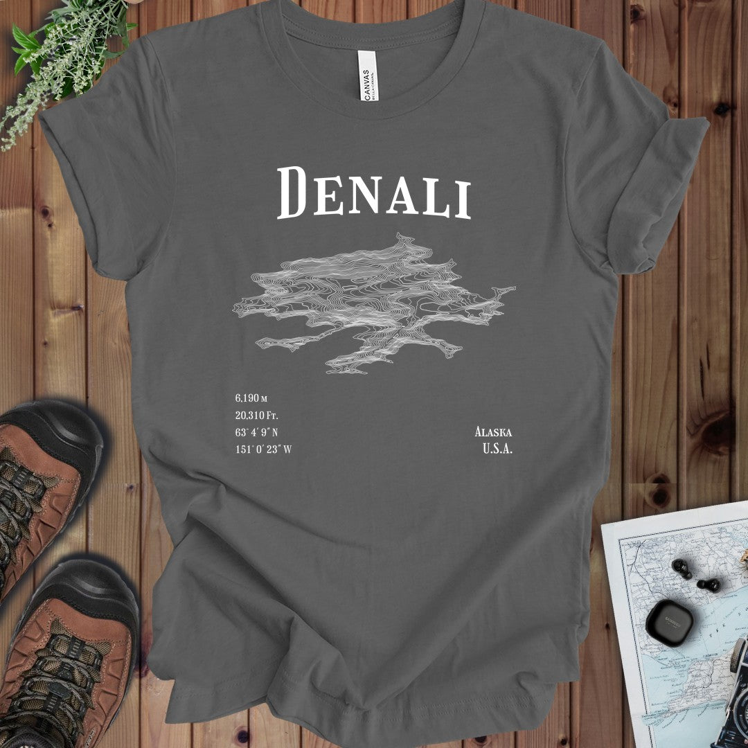 Denali Topo Lines Kids Graphic T-Shirt in Asphalt
