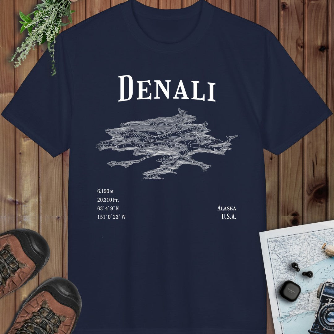 Denali Topo Lines Performance T-Shirt in Navy