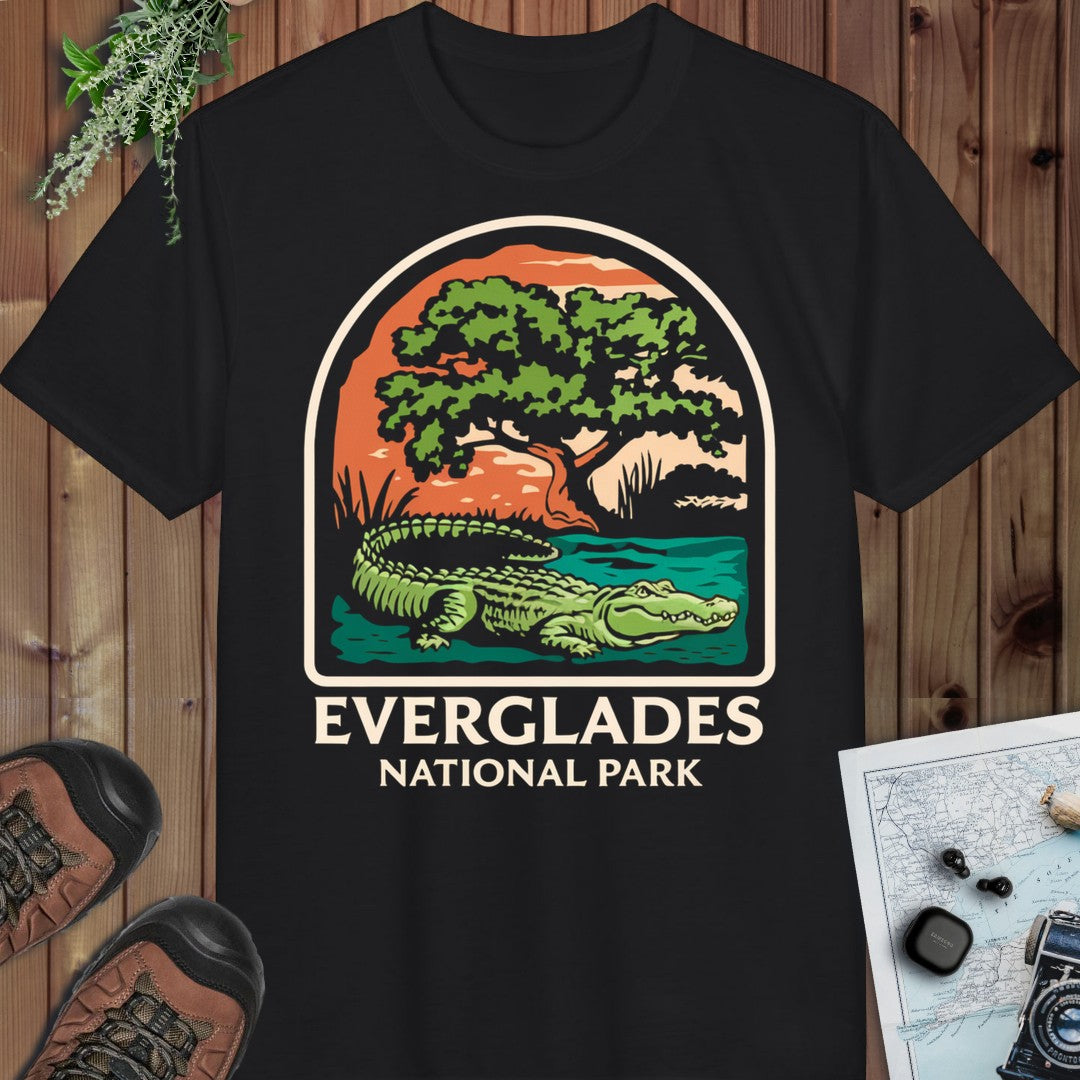 Everglades National Park Fit Alligator Performance T-Shirt in Black