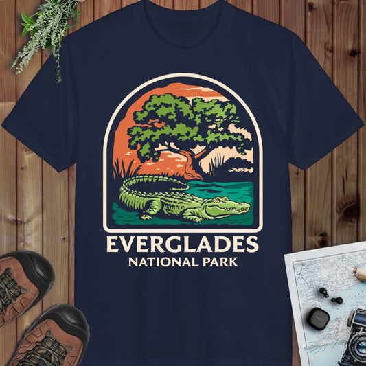 Everglades National Park Fit Alligator Performance T-Shirt in Navy
