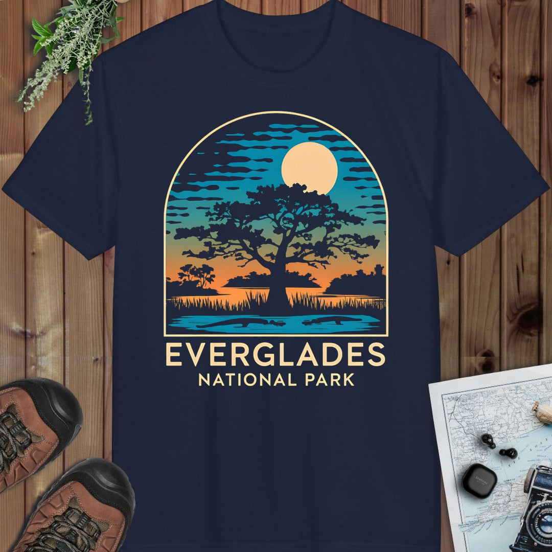 Everglades National Park Fit Florida Trees Performance T-Shirt in Navy