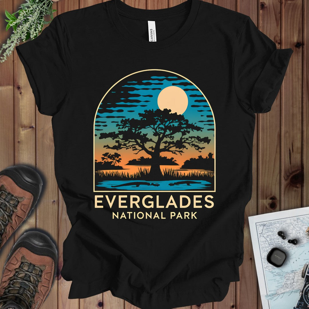 Everglades National Park  Florida Trees Kids Graphic T-Shirt in Black