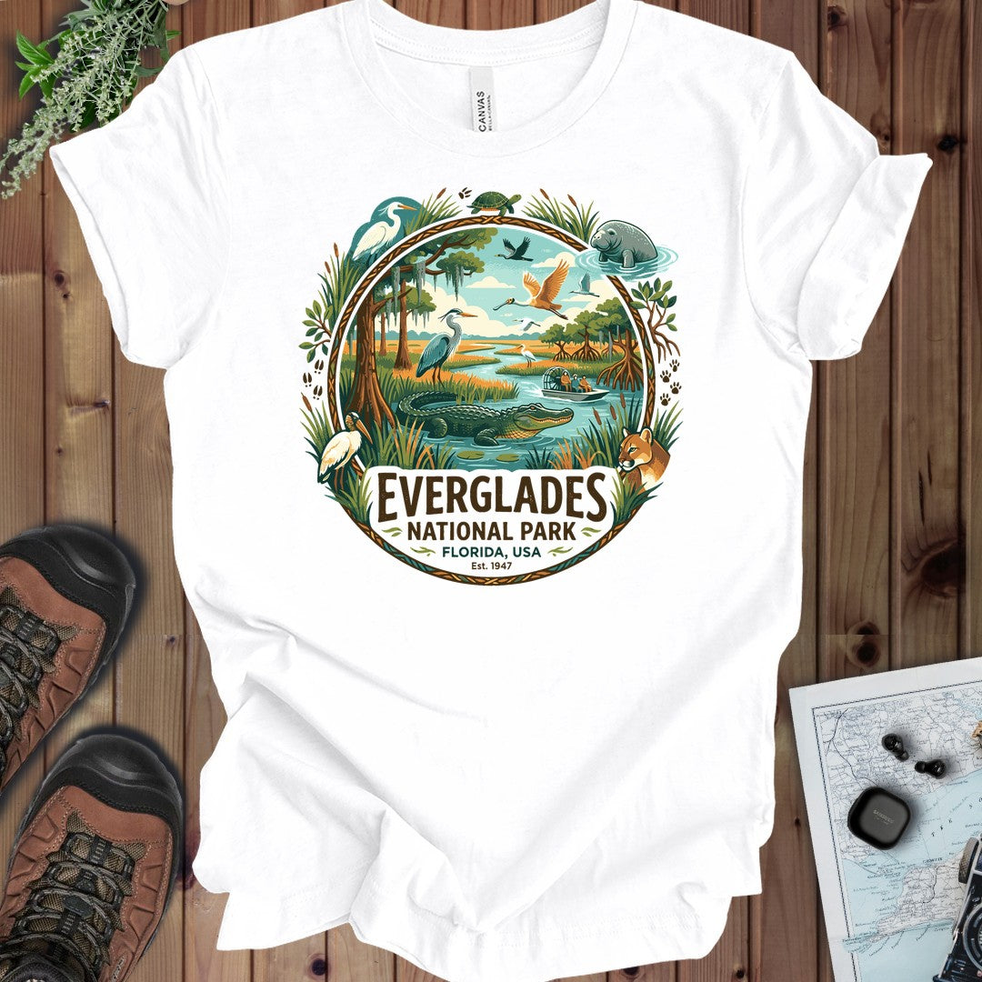 Everglades National Park Kids Animals Graphic T-Shirt in White
