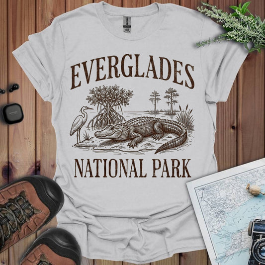 Everglades National Park Rustic Graphic T-Shirt in Ice Grey