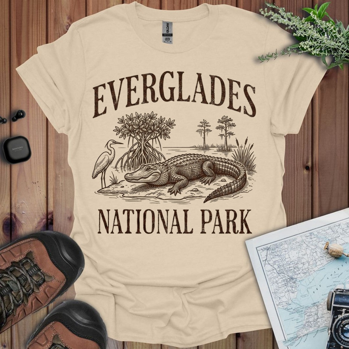 Everglades National Park Rustic Graphic T-Shirt in Sand
