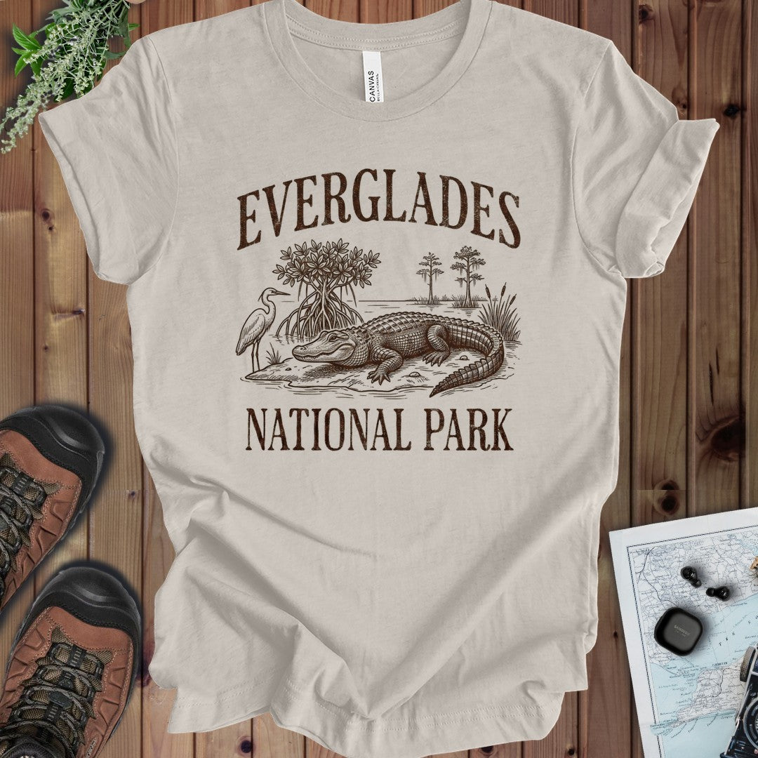 Everglades National Park Rustic Kids Graphic T-Shirt in Heather Dust