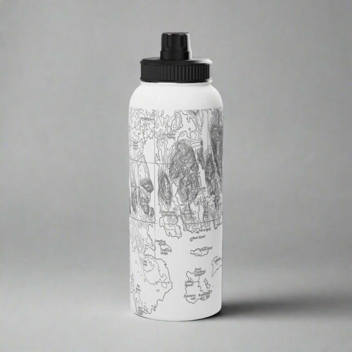 Acadia National Park Stainless Steel Water Bottle (3 Sizes, 3 Lid Styles) Mug Printify White 32oz Sport Cap