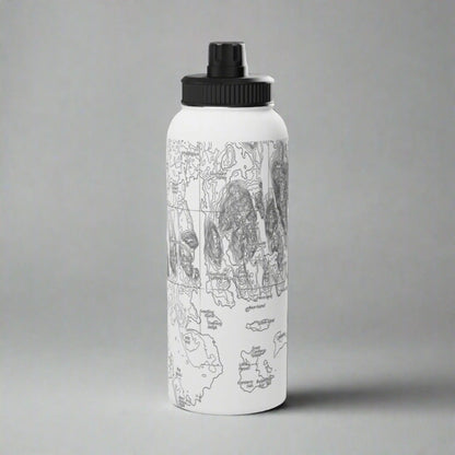 Acadia National Park Stainless Steel Water Bottle (3 Sizes, 3 Lid Styles) Mug Printify White 32oz Sport Cap