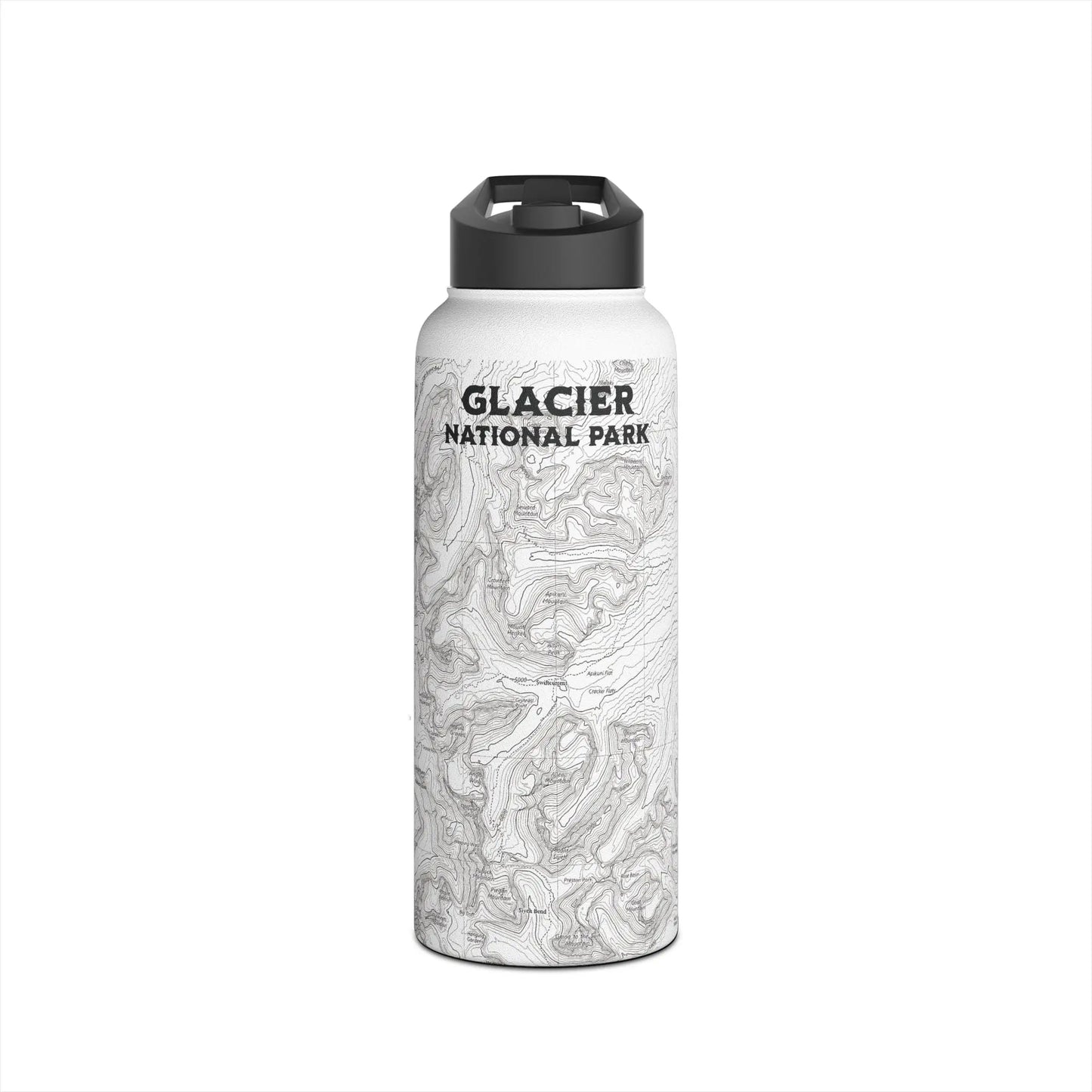 Glacier National Park Stainless Steel Water Bottle (3 Lids, 3 Sizes) water bottle Printify