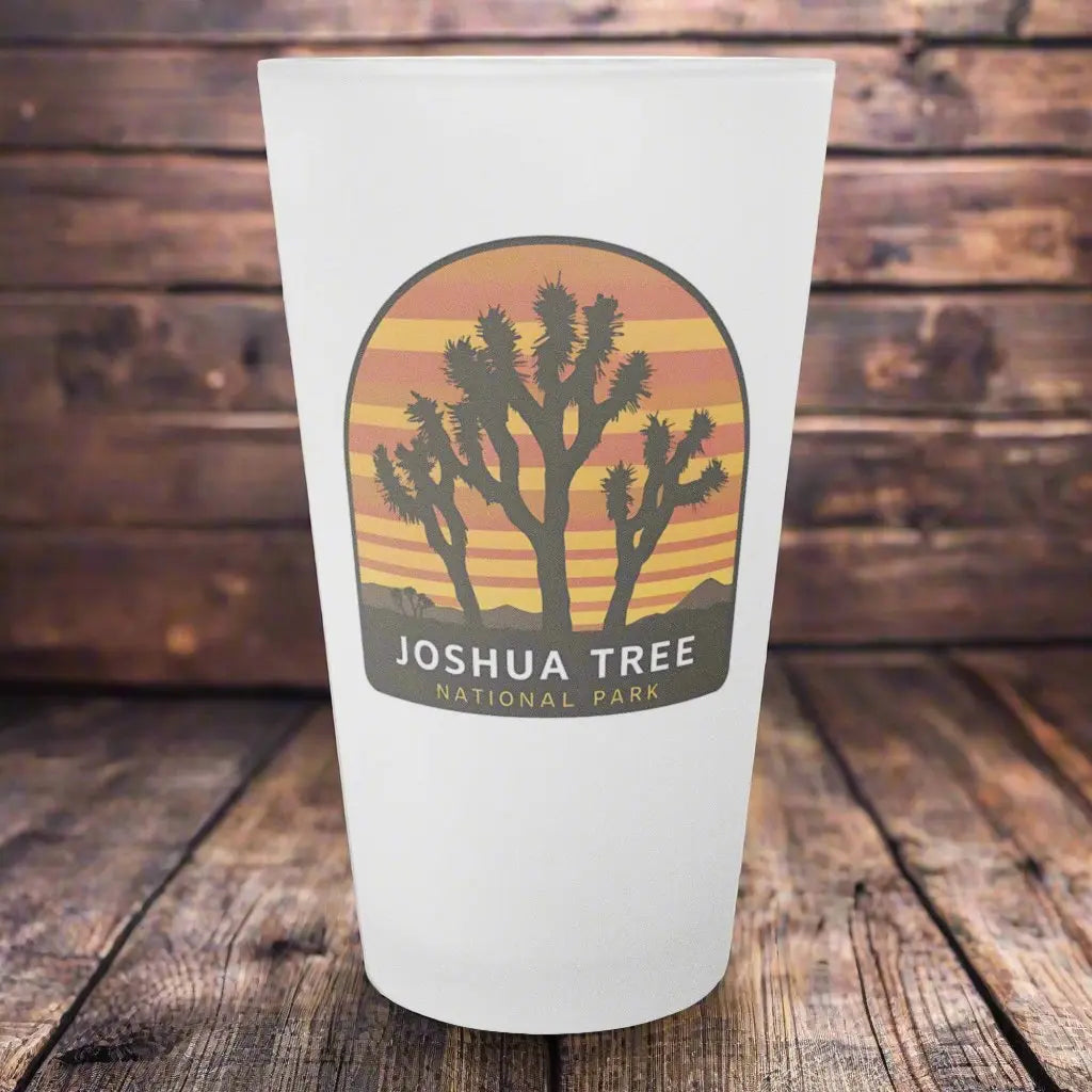 Joshua Tree National Park Frosted Pint Glass Beer Cup glassware teelaunch