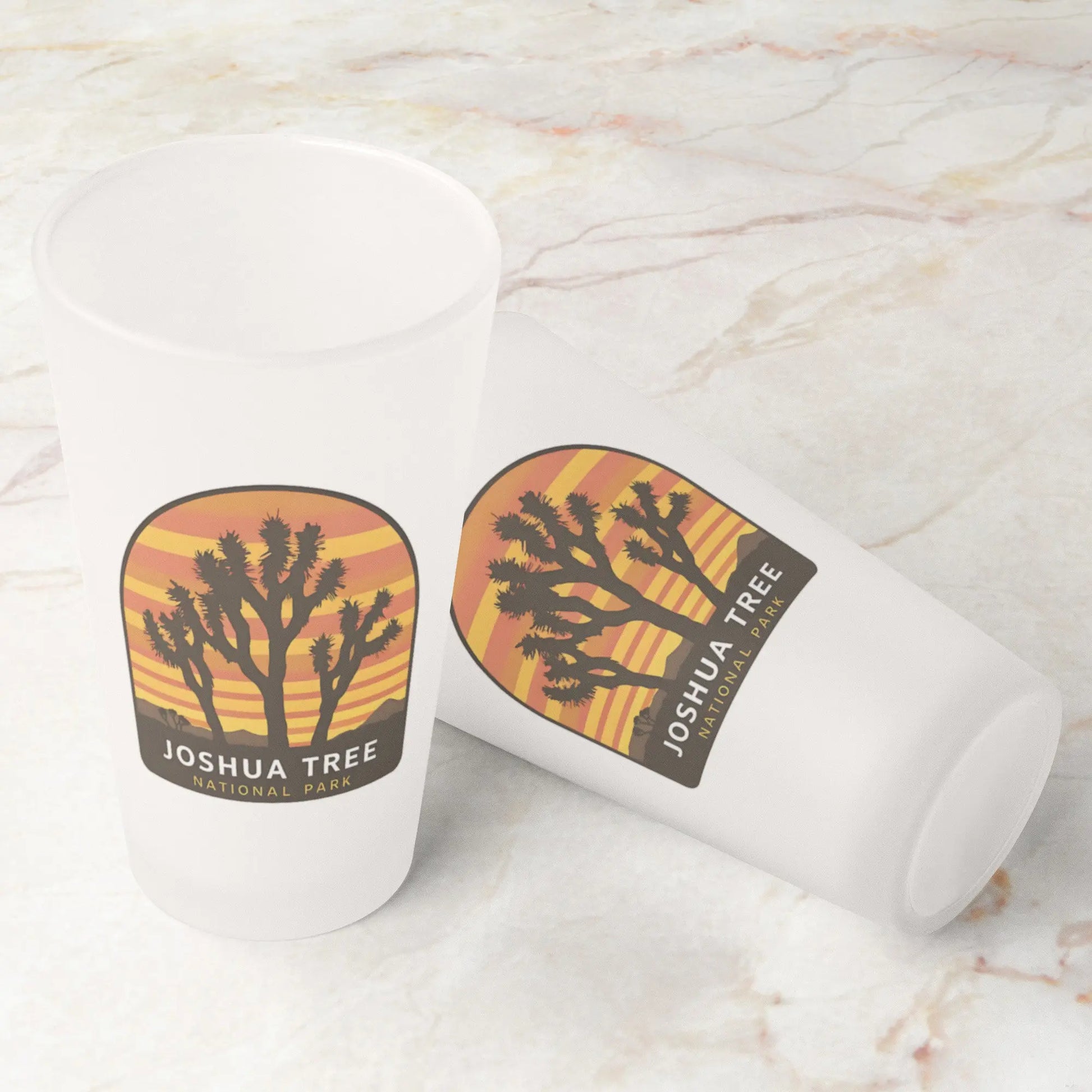 Joshua Tree National Park Frosted Pint Glass Beer Cup glassware teelaunch Default Title