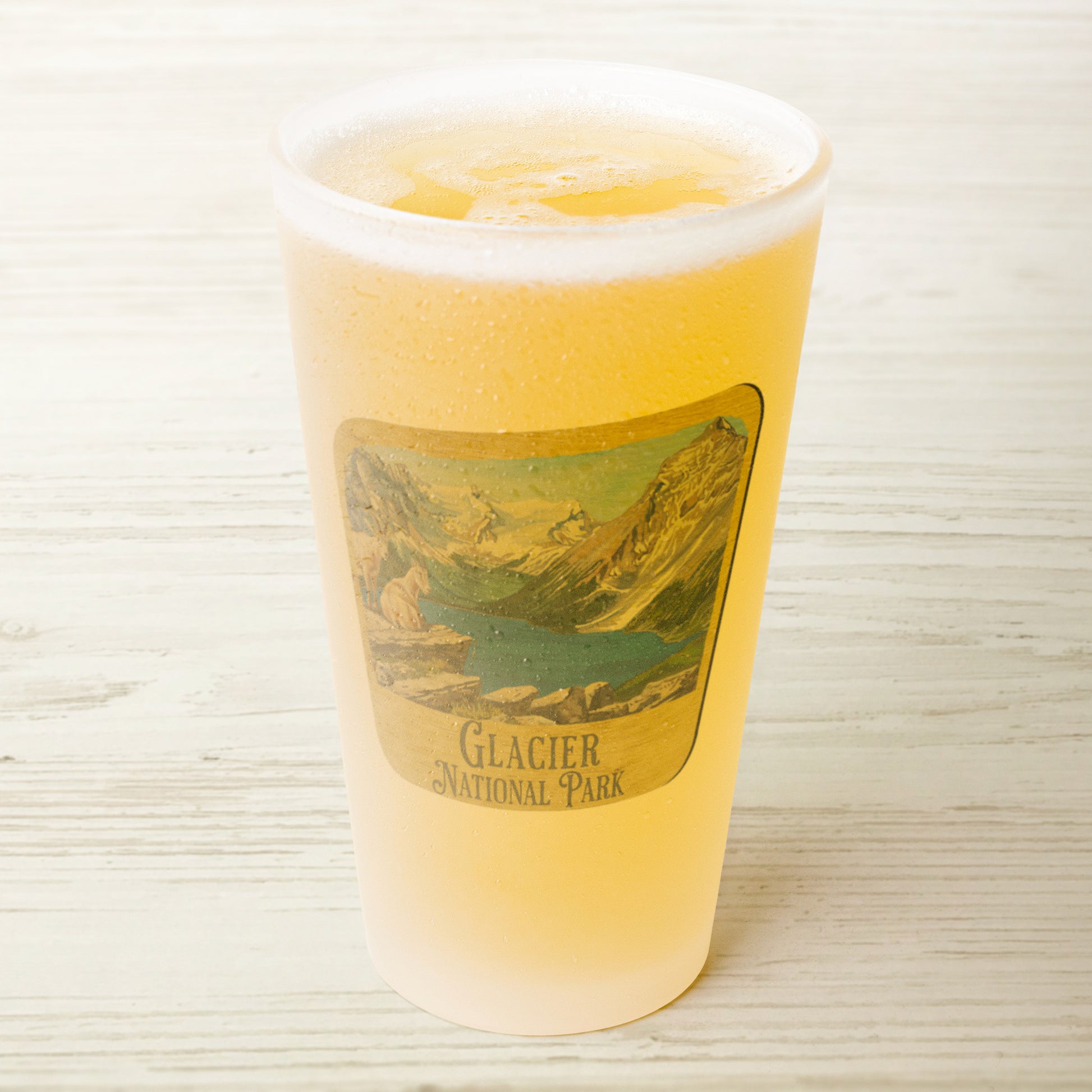 Glacier National Park Frosted Pint Glass Sign Frosted pint teelaunch