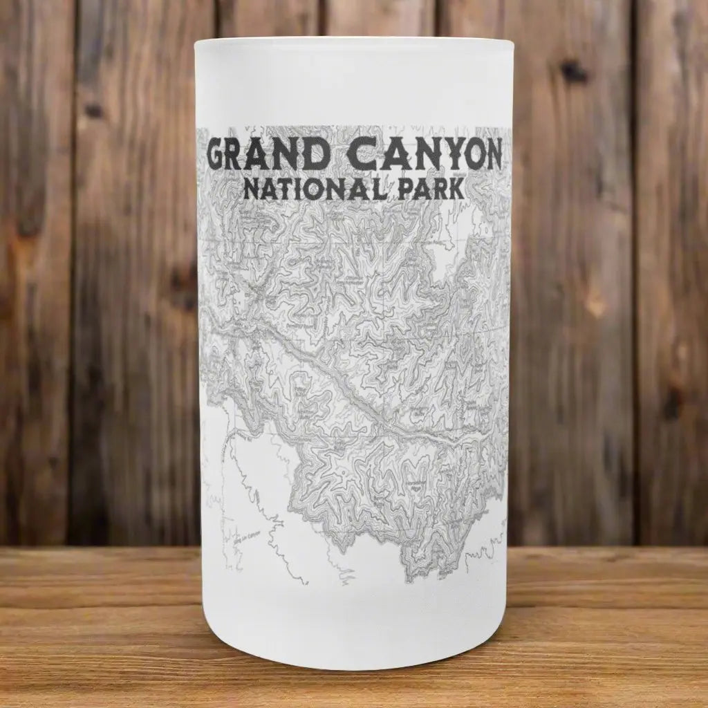 Grand Canyon National Park Topographic Frosted Mug Drinkware teelaunch