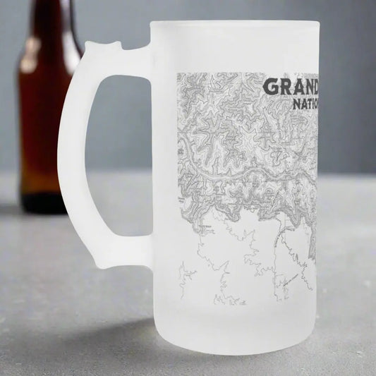 Grand Canyon National Park Topographic Frosted Mug Drinkware teelaunch