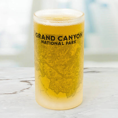 Grand Canyon National Park Topographic Frosted Mug Drinkware teelaunch
