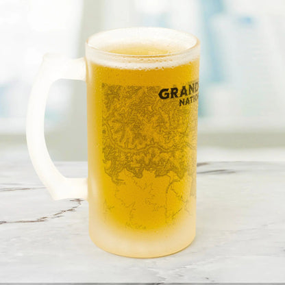 Grand Canyon National Park Topographic Frosted Mug Drinkware teelaunch