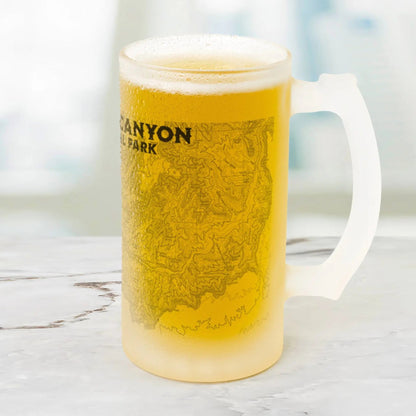 Grand Canyon National Park Topographic Frosted Mug Drinkware teelaunch Default Title