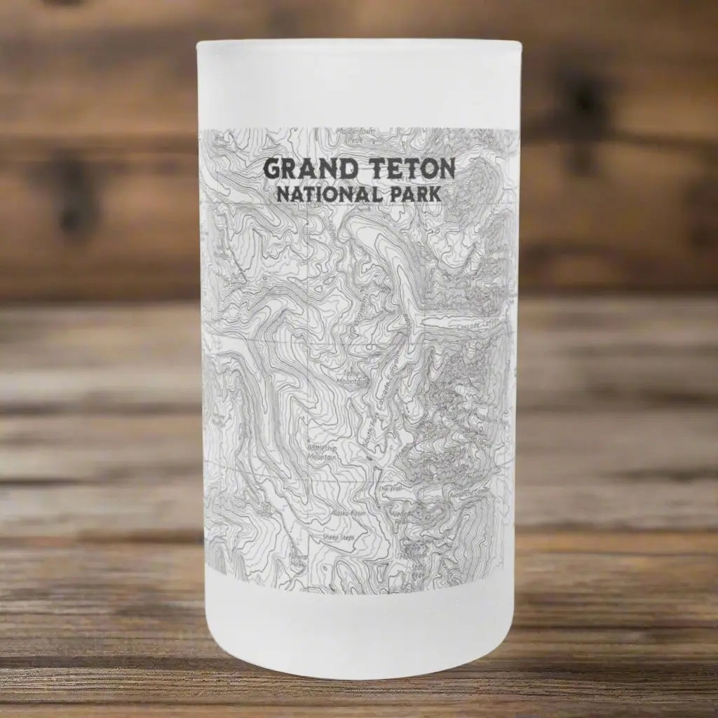 Grand Teton National Park Topographic Pint Mug beer mug teelaunch