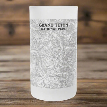 Grand Teton National Park Topographic Pint Mug beer mug teelaunch
