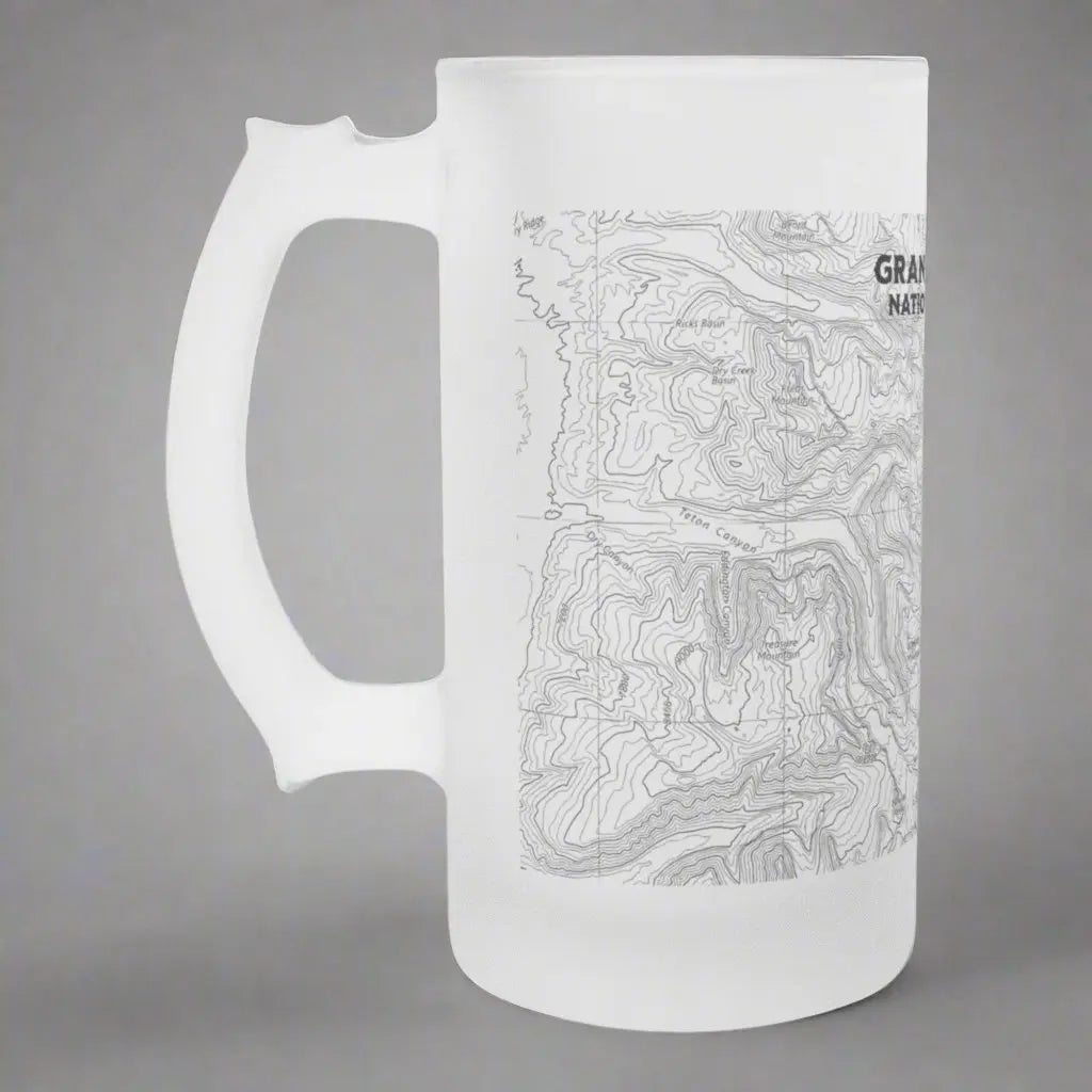 Grand Teton National Park Topographic Pint Mug beer mug teelaunch