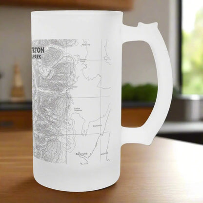 Grand Teton National Park Topographic Pint Mug beer mug teelaunch