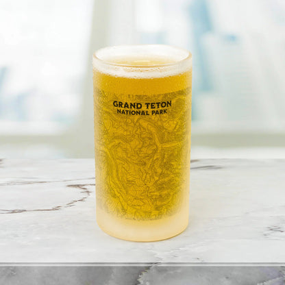Grand Teton National Park Topographic Pint Mug beer mug teelaunch