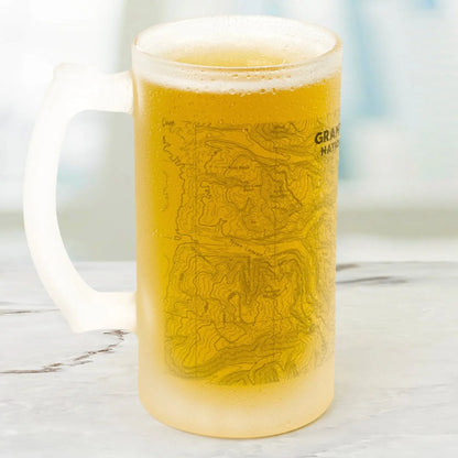 Grand Teton National Park Topographic Pint Mug beer mug teelaunch