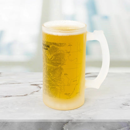 Grand Teton National Park Topographic Pint Mug beer mug teelaunch Default Title