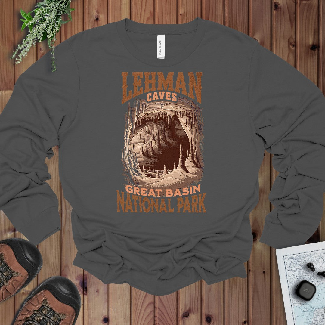 Great Basin National Park Lehman Caves Long Sleeve T-Shirt in Asphalt
