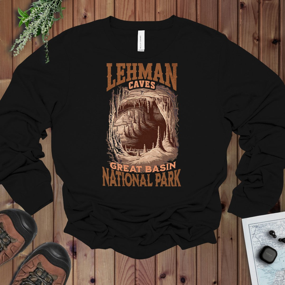 Great Basin National Park Lehman Caves Long Sleeve T-Shirt in Black