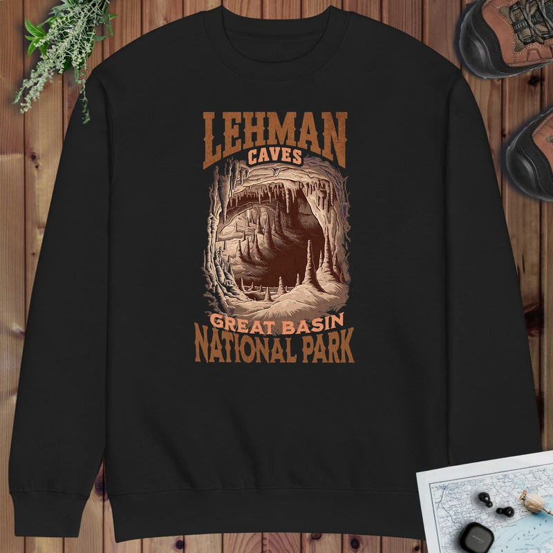 Great Basin National Park Lehman Caves Crewneck Sweatshirt in Black