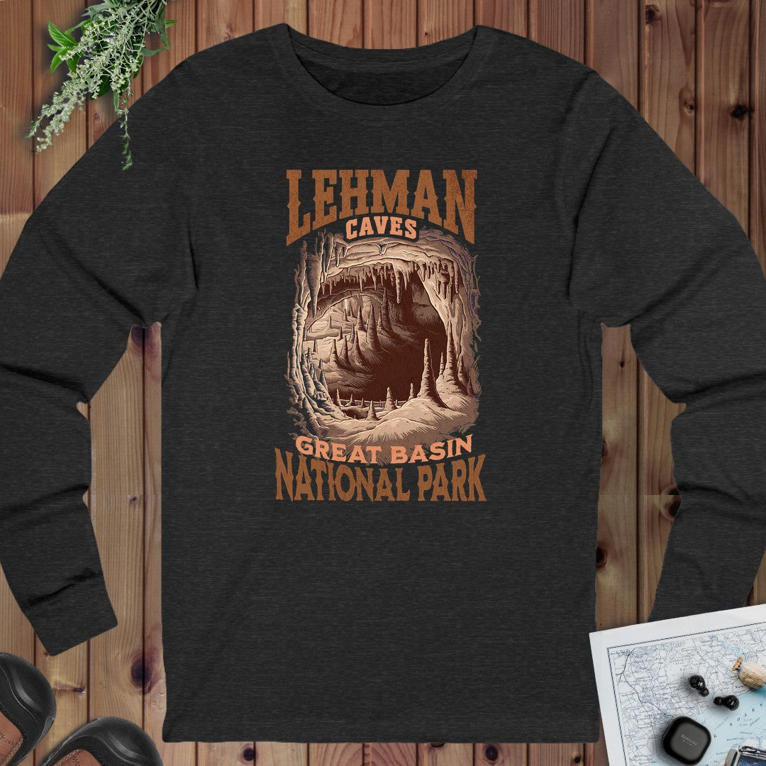 Great Basin National Park Lehman Caves Long Sleeve T-Shirt in Dark Grey Heather