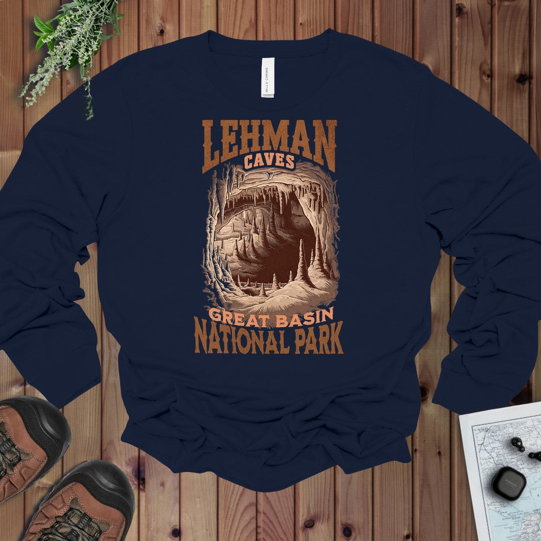 Great Basin National Park Lehman Caves Long Sleeve T-Shirt in Navy