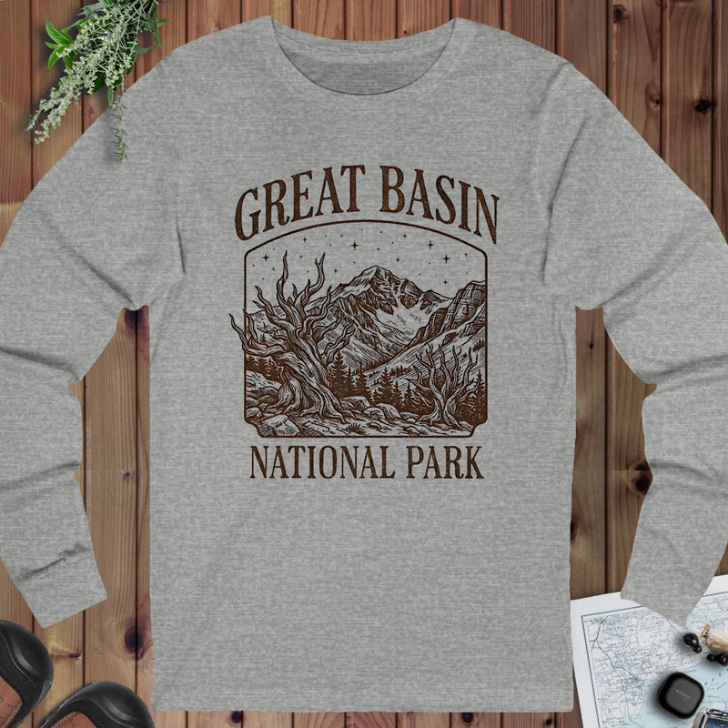 Great Basin National Park Rustic Long Sleeve T-Shirt in Athletic Heather