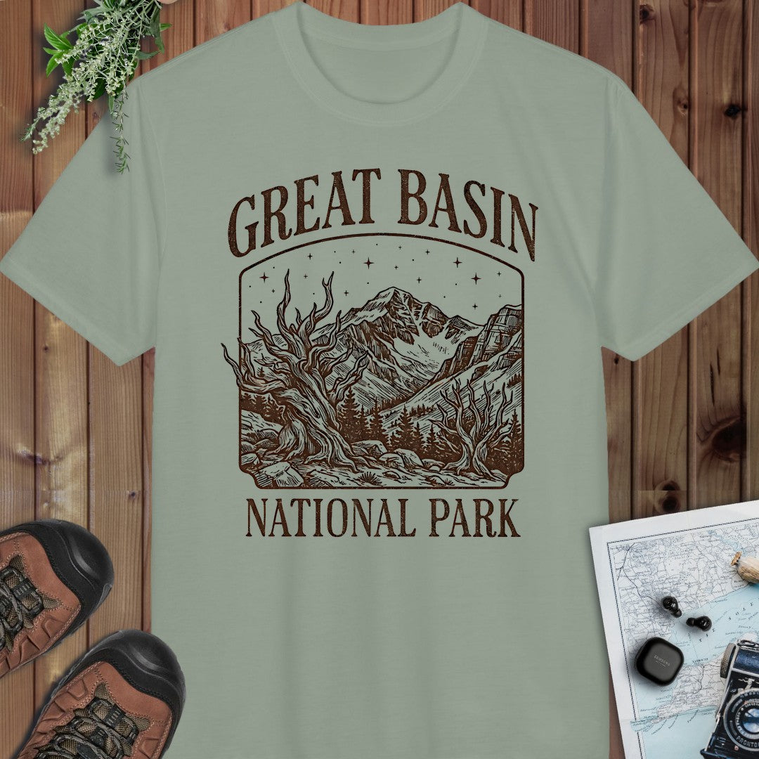 Great Basin National Park Rustic Performance T-Shirt in Sage