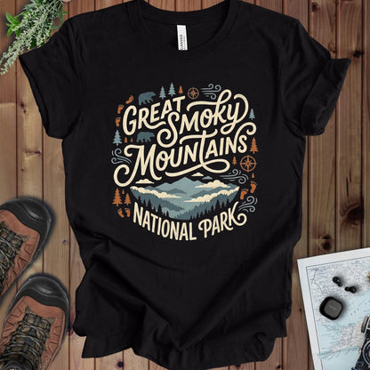 Great Smoky Mountain National Park Kids Graphic T-Shirt in Black Heather